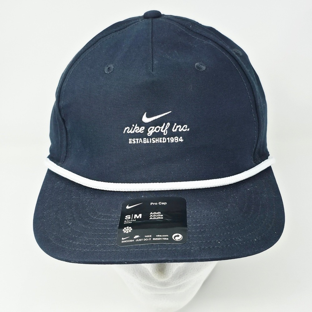 Nike Pro Golf Training Unstructured Strapback S/M Rope Hat IB8543-010 Black Cap - Picture 5 of 9
